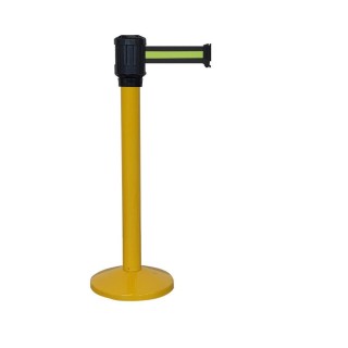 Poteau jaune RX4 Viso - boitier étanche sangle noir-jaune-noir - Long. 4 m - Larg. 5 cm