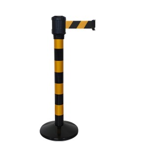 Poteau noir-jaune RX4 Viso - boitier étanche sangle noir-jaune - Long. 4 m - Larg. 5 cm