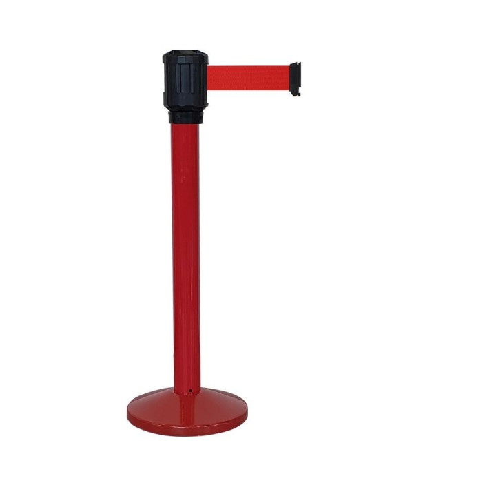 Poteau rouge RX4 Viso - boitier étanche sangle rouge - Long. 4 m - Larg. 5 cm