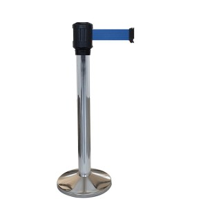 Poteau chromé RX4 Viso - boitier étanche sangle bleu - Long. 4 m - Larg. 5 cm