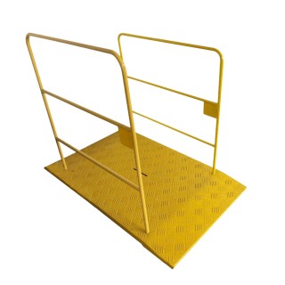 Passerelle de chantier Viso - 1400 x 800 x 50 mm avec 1 rampe + 2 barrières