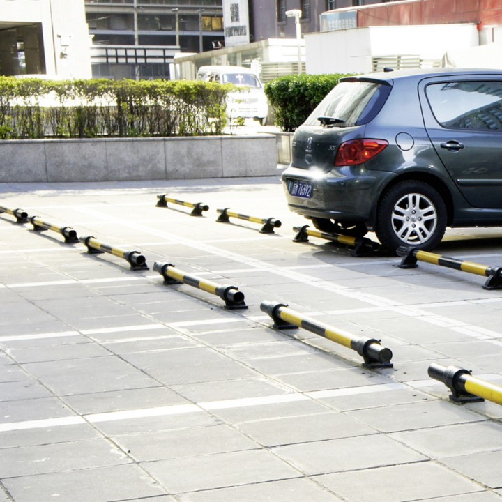 Butée parking Viso acier noir-jaune - 2030 x Ø 75 mm