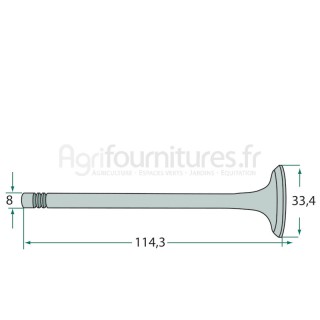 Soupape d'échappement, pour siège à 45° modèles 3353,3354,3355 3356 par Eicher