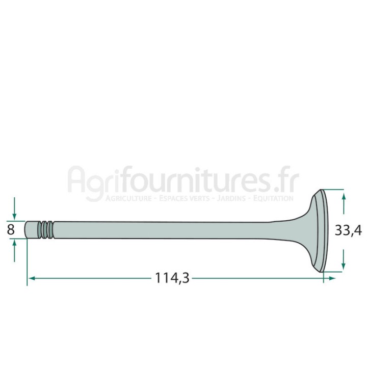Soupape d'échappement, pour siège à 45° modèles 3353,3354,3355 3356 par Eicher
