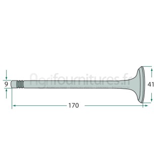 Soupape d'admission tige de soupape avec siège conique modèles R 16,R 19,R 217 par Hanomag