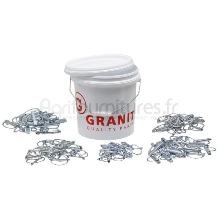 Assortiement de goupilles clips, 20 unités de chaque dimensions