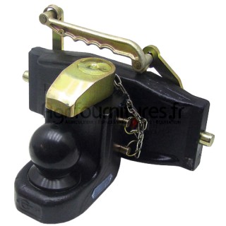 Attache à boule coulissant avec sécurité, diam. Fixation 25 mm