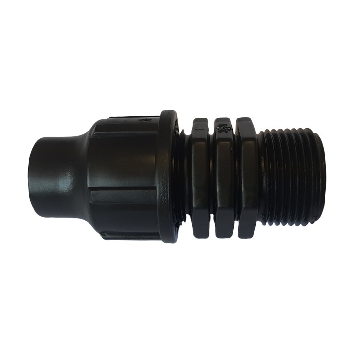 Raccord adaptateur noir à serrage extérieur fileté 3/4" 