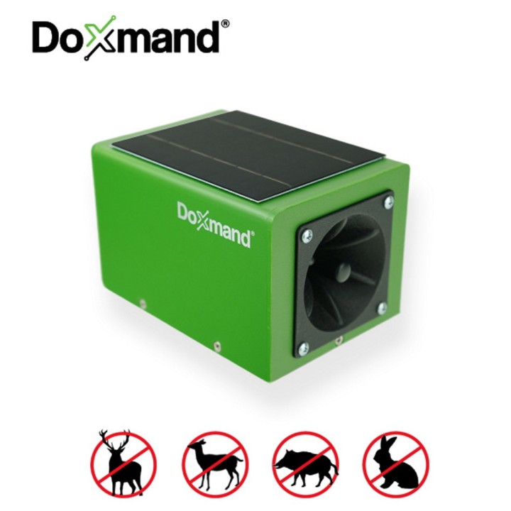 Répulsif Effaroucheur gibier ultrason solaire Doxmand DUAL, surface couverte 2 x 75 m, max 1,5 ha