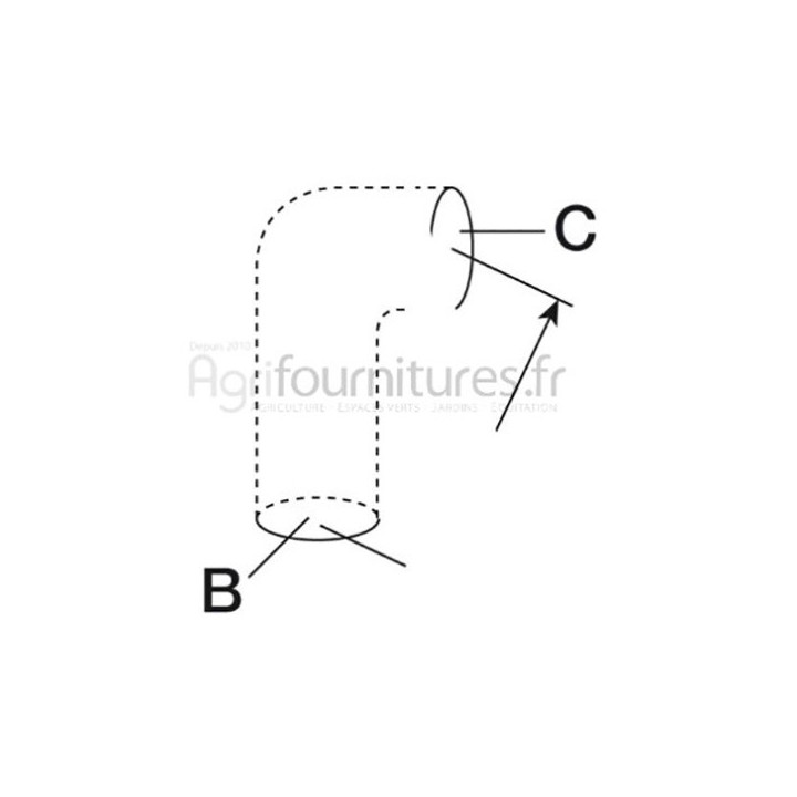 Durite supérieure Ø 38 x 44 mm Bepco 28/153-105 pour tracteur