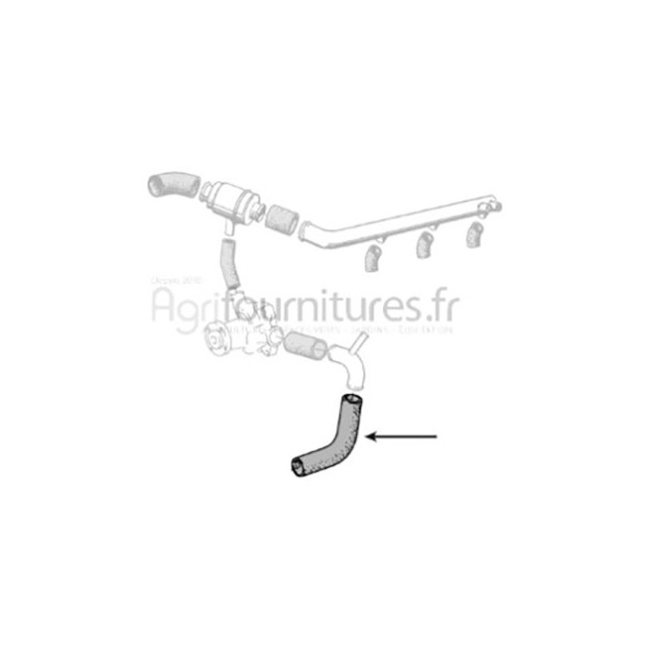 Durite inférieure Ø 48 x 48 mm Bepco 22/154-143 pour tracteur