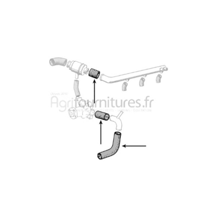 Durite inférieure Ø 36 x 36 mm Bepco 22/154-118 pour tracteur
