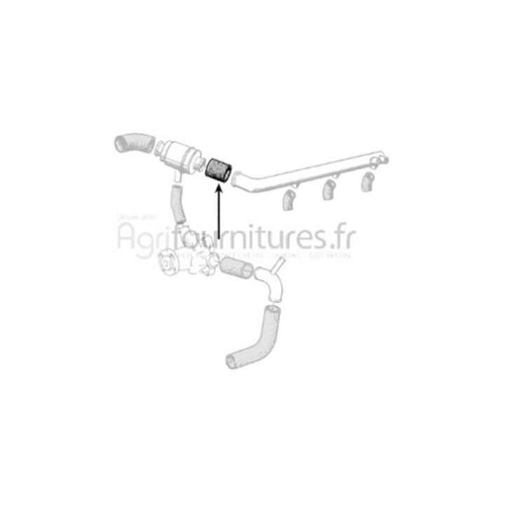 Durite de thermostat Ø 33 x 38 mm Bepco 22/141-45 pour tracteur