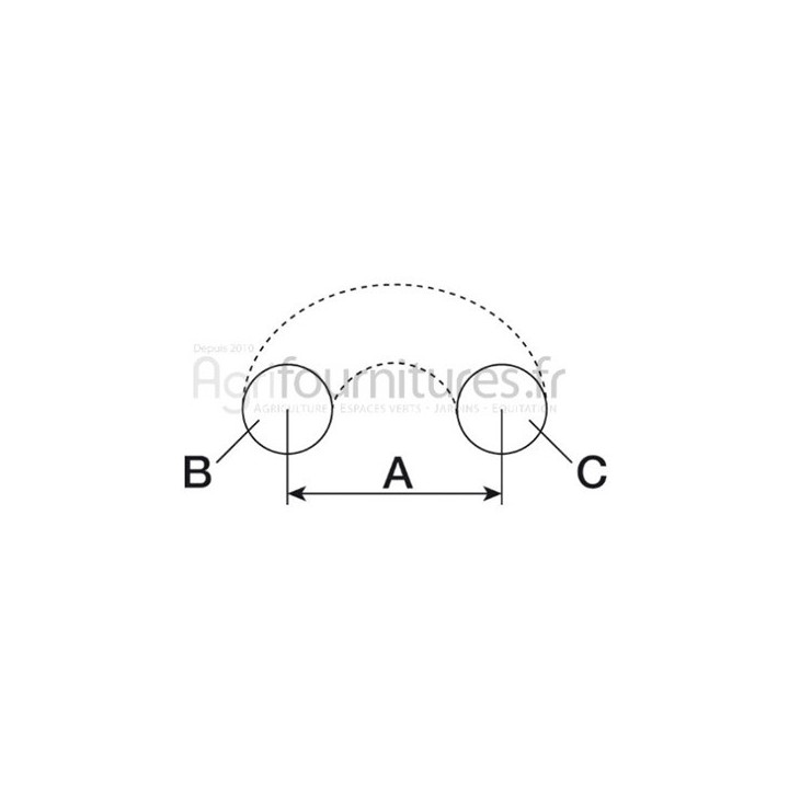 Durite inférieure Ø 38 x 38 mm Bepco 28/142-15 pour tracteur