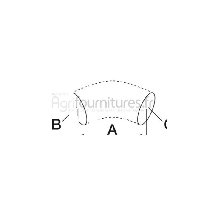 Durite by-pass Ø 22 x 22 mm Bepco 28/141-30 pour tracteur