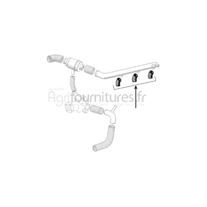 Durite de collecteur Ø 22 x 22 mm Bepco 22/141-49 pour tracteur