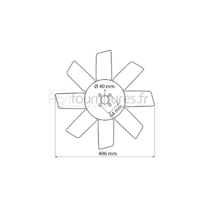 Pales de ventilateur Ø 406 mm - 6 pales Bepco 30/145-9 pour tracteur