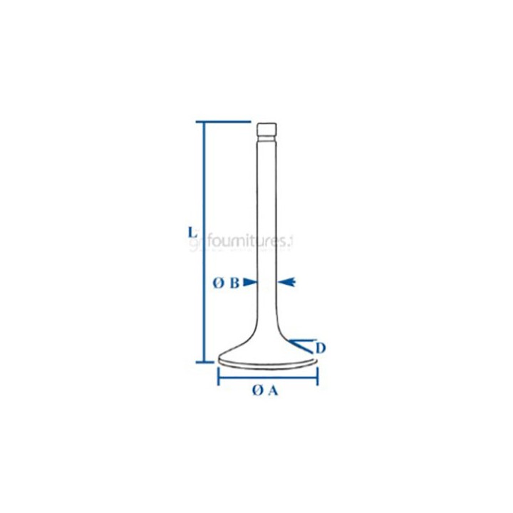 Soupape d'admission Ø 37.3 x 8.7 mm - l 147.9 mm - 45° Bepco 25/42-21 pour télescopique