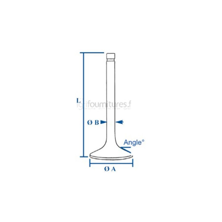 Soupape d'échappement Ø 47 x 9.5 mm - l 157 mm - 30° Bepco 26/43-153 pour tracteur