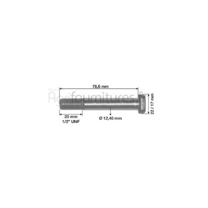 Vis de bielle 1/2''unf  Ø 12.40 mm - l 76.6 mm Bepco 30/26-2 pour moissonneuse - batteuse