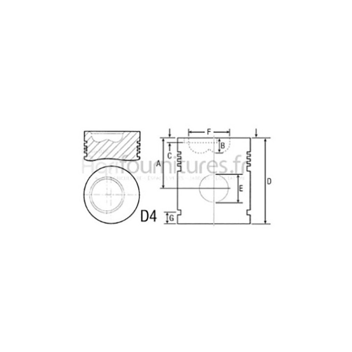 Piston avec axe Ø 111.76 mm - std Bepco 24/33-87 pour tracteur
