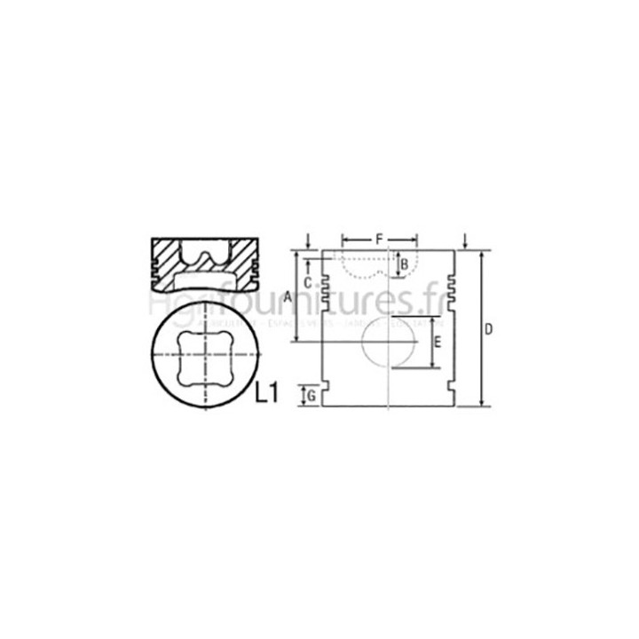 Piston avec axe Ø 100 mm - std Bepco 30/33-108 pour moissonneuse - batteuse