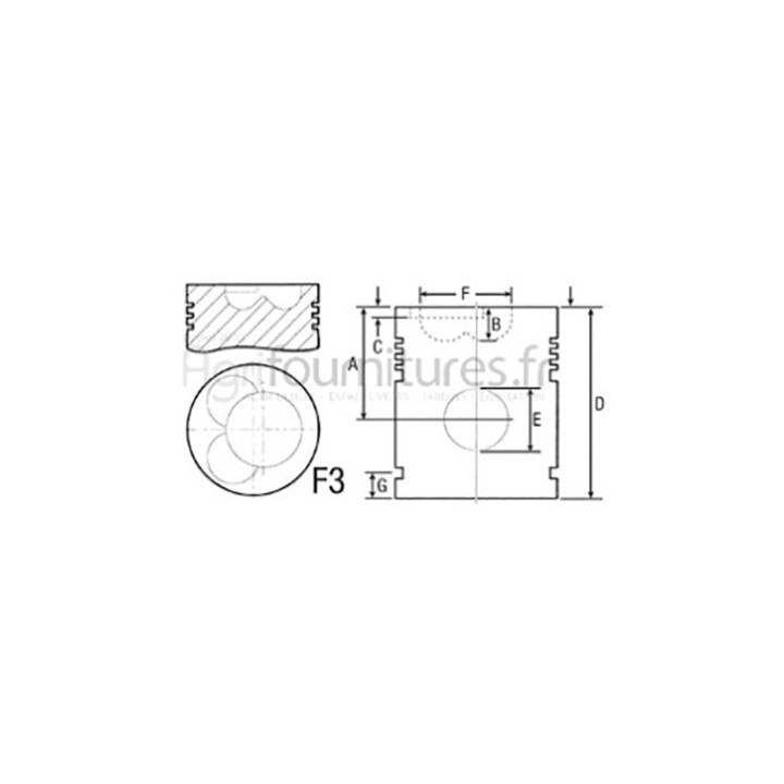Piston avec axe Ø 100 mm - std Bepco 20/33-82 pour tracteur
