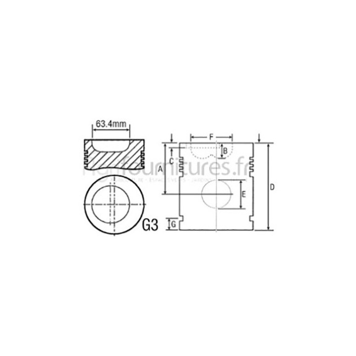 Piston avec axe Ø 111.76 mm - std Bepco 24/33-35 pour tracteur
