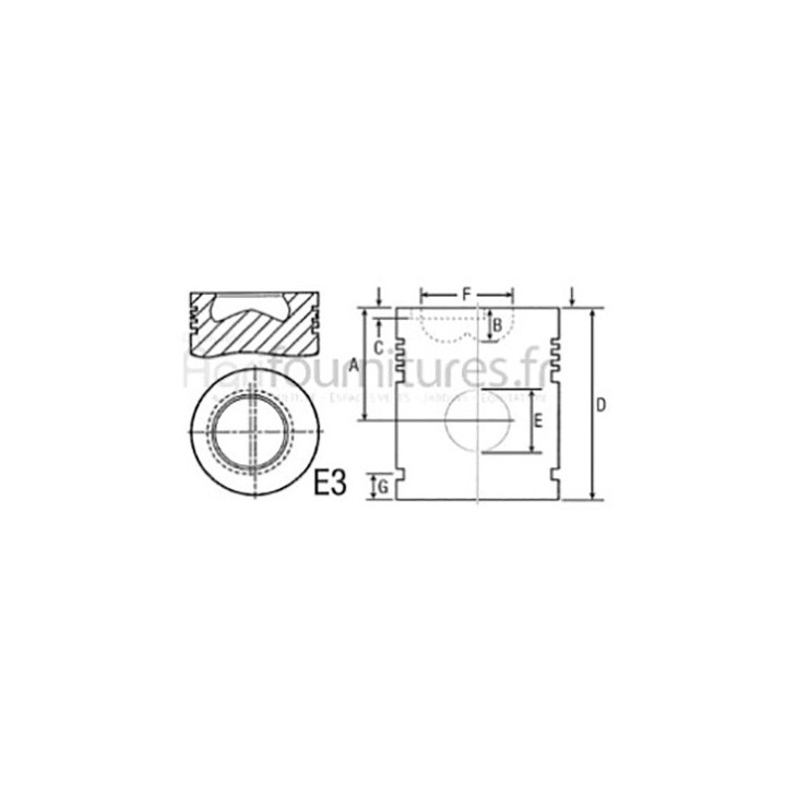 Piston avec axe Ø 102 mm - std Bepco 26/33-48 pour tracteur