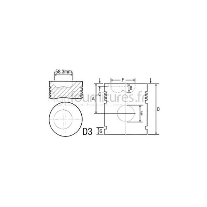 Piston avec axe Ø 111.76 mm - std Bepco 24/33-34 pour tracteur industriel