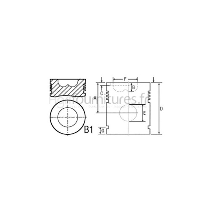 Piston avec axe Ø 98.48 mm - std Bepco 30/33-23 pour moissonneuse - batteuse