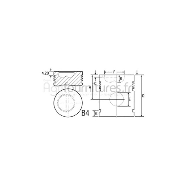 Piston avec axe Ø 106.50 mm - std Bepco 26/33-53 pour tracteur