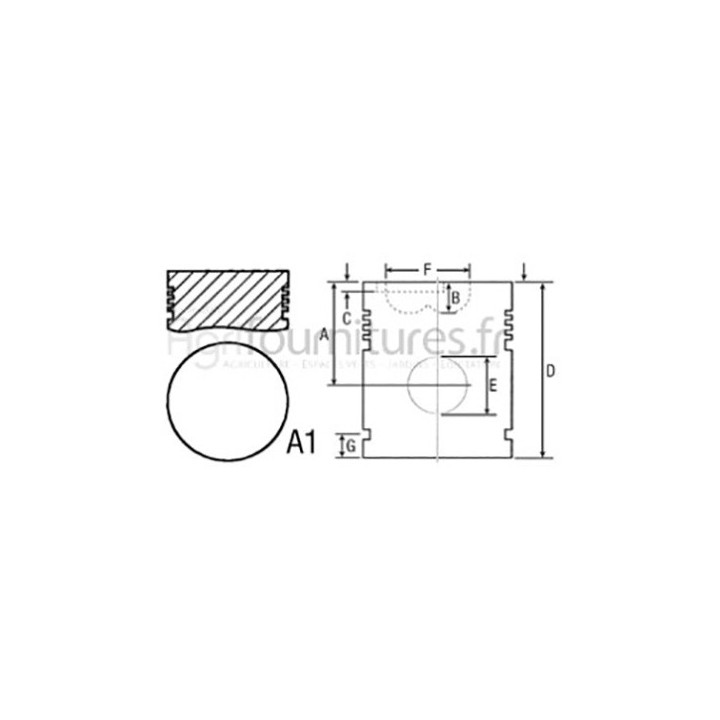 Piston avec axe Ø 91.48 mm - std Bepco 30/33-4 pour tracteur