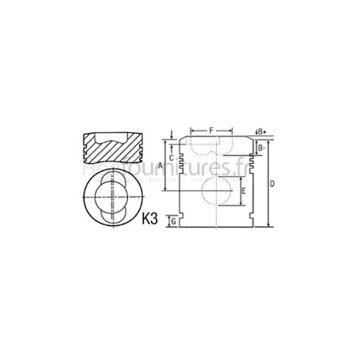 Piston avec axe Ø 102 mm - std Bepco 21/33-135 pour tracteur
