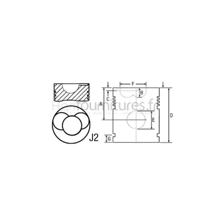 Piston avec axe Ø 108 mm - std Bepco 30/33-174 pour tracteur
