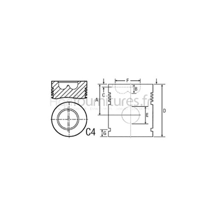Piston avec axe Ø 98.48 mm - std Bepco 30/33-77 pour moissonneuse - batteuse