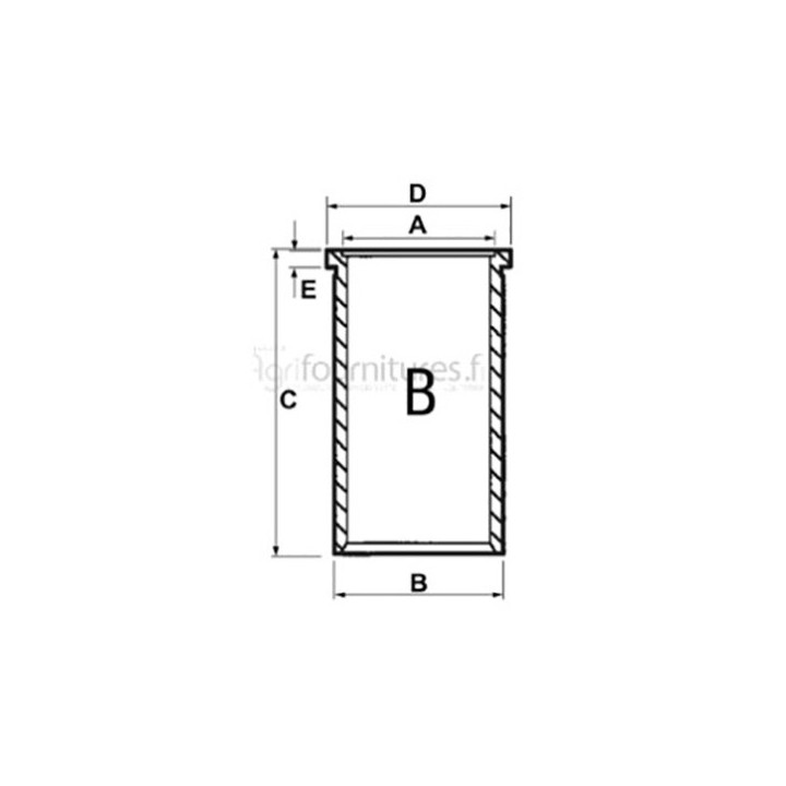 Chemise finie Ø 80.96 x 86.51 mm - l 170 mm Bepco 30/35-1 pour tracteur