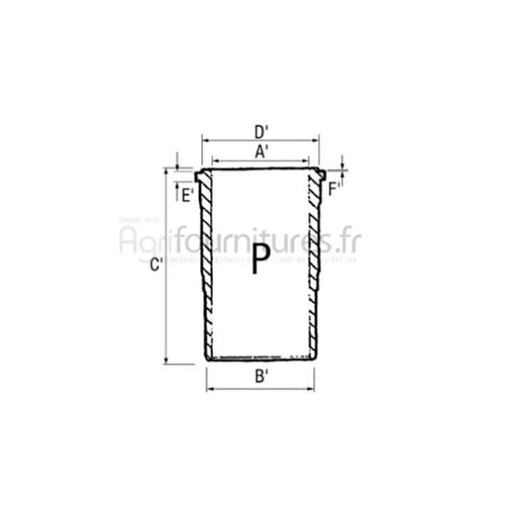 Chemise finie Ø 108 x 117.47 mm - l 232.38 mm Bepco 26/35-152 pour tracteur