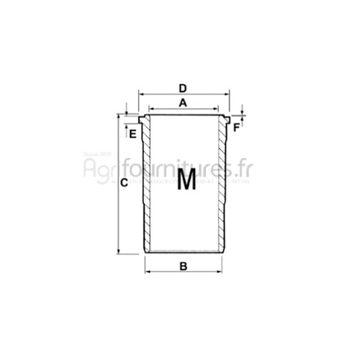 Chemise finie Ø 100 x 108.61 mm - l 223.01 mm Bepco 24/35-25 pour moissonneuse - batteuse