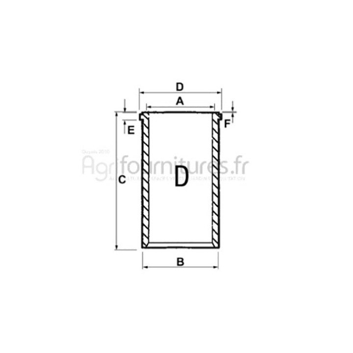 Chemise finie Ø 100 x 104.23 mm - l 227.45 mm Bepco 30/35-173 pour tracteur