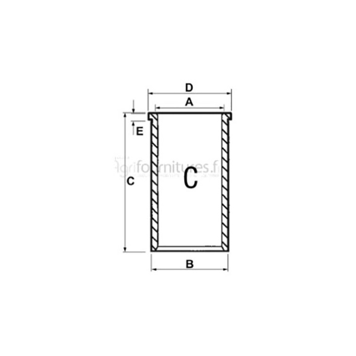 Chemise finie Ø 91.51 x 93.66 mm - l 215.75 mm Bepco 30/35-7 pour tracteur