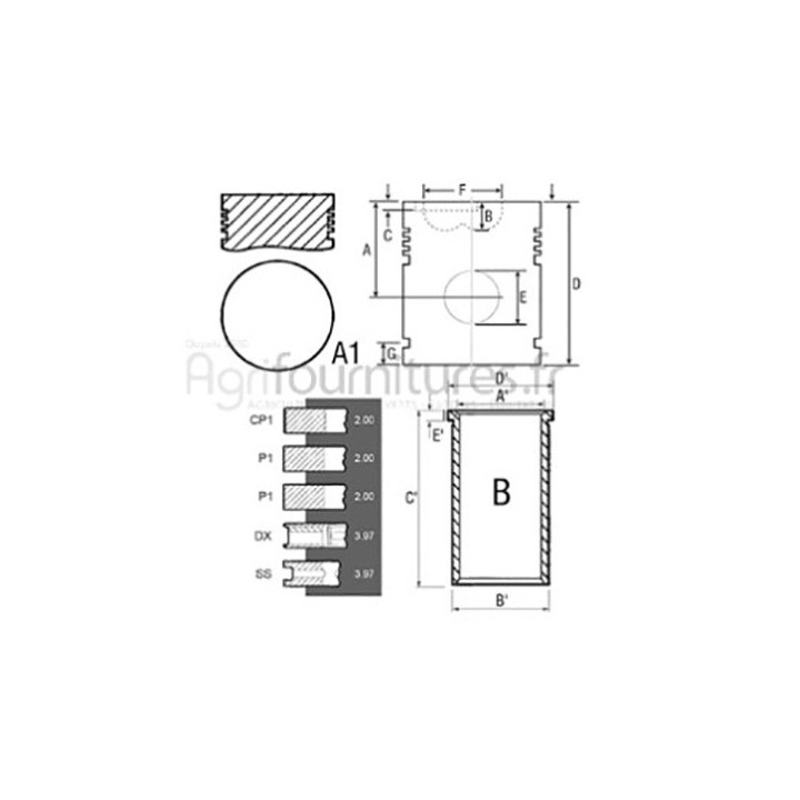 Ensemble chemise - piston Ø 80.96 mm Bepco 30/31-1 pour tracteur