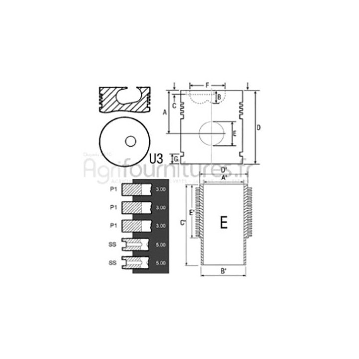 Ensemble chemise - piston Ø 98 mm Bepco 28/31-162KS
