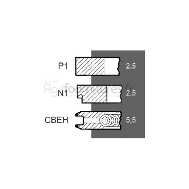 Jeu de segments Ø 100 mm - std Bepco 23/34-252 pour tracteur