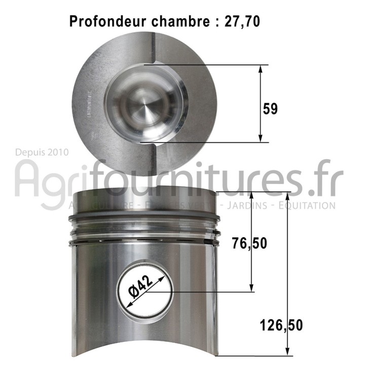 Piston avec segments Ø 115 mm - std Bepco 23/32-265 pour tracteur