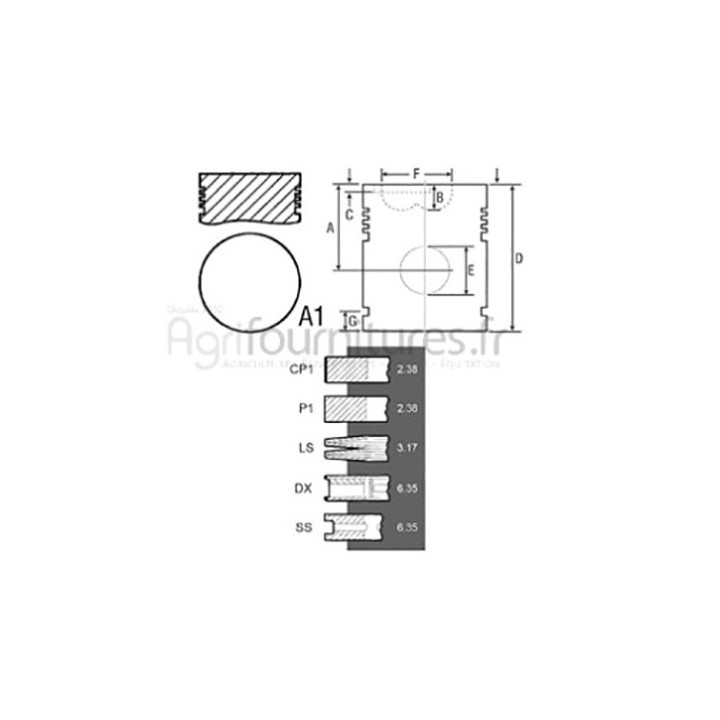 Piston avec segments Ø 88.92 mm - std Bepco 30/32-3 pour tracteur