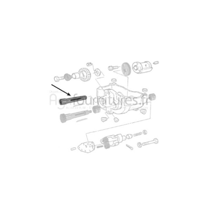 Arbre secondaire Ø 25.40 mm - l 172 mm Bepco 30/93-2 pour tracteur