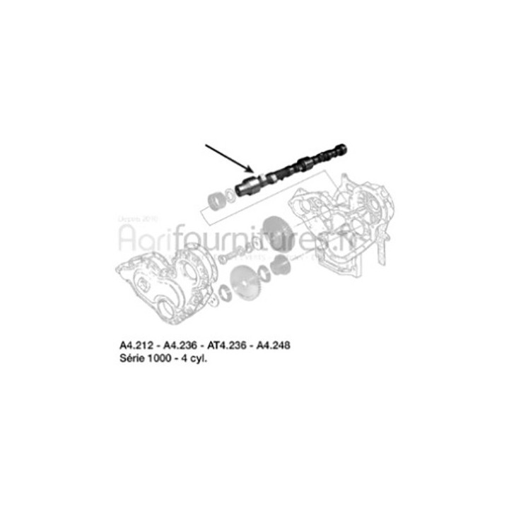 Arbre à cames l 527 mm Bepco 30/80-4 pour moissonneuse - batteuse