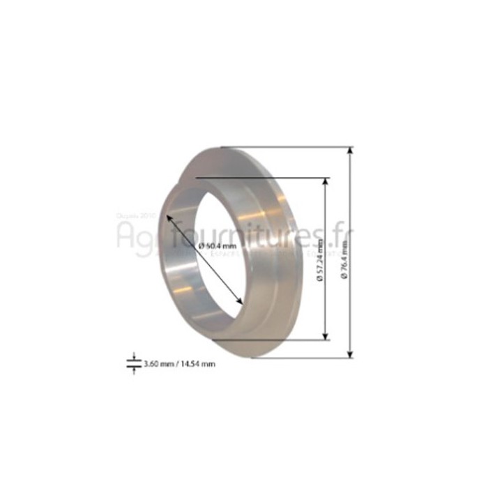 Bague gauche Ø 50.5 x 57.28/76.45 x 14.64 mm Bepco 30/84-8 pour tracteur