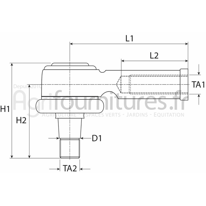 Rotule direction Bepco 30/495-61 pour tracteur